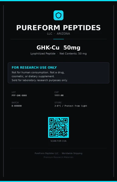 PureForm Peptides GHK-Cu 50 mg label